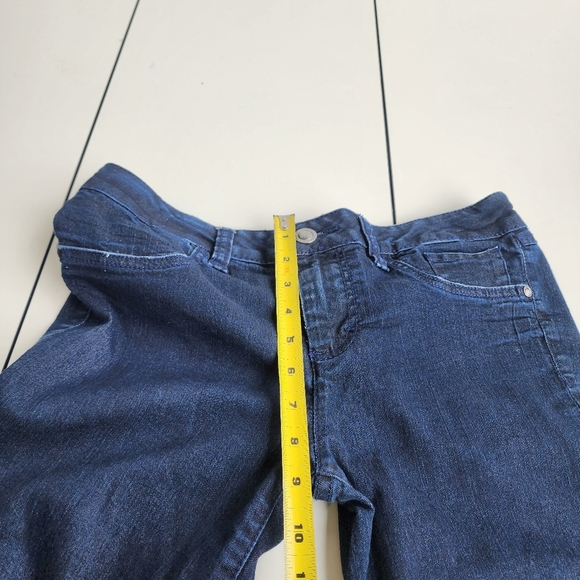 Elle Dark Wash Straight Leg Stretch Denim Blue Jeans Size 10 Regular 31x28 - Picture 6 of 10